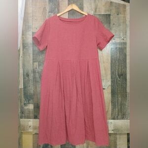Unbranded Rust Red Midi Dress Women's Size XL Short Sleeve